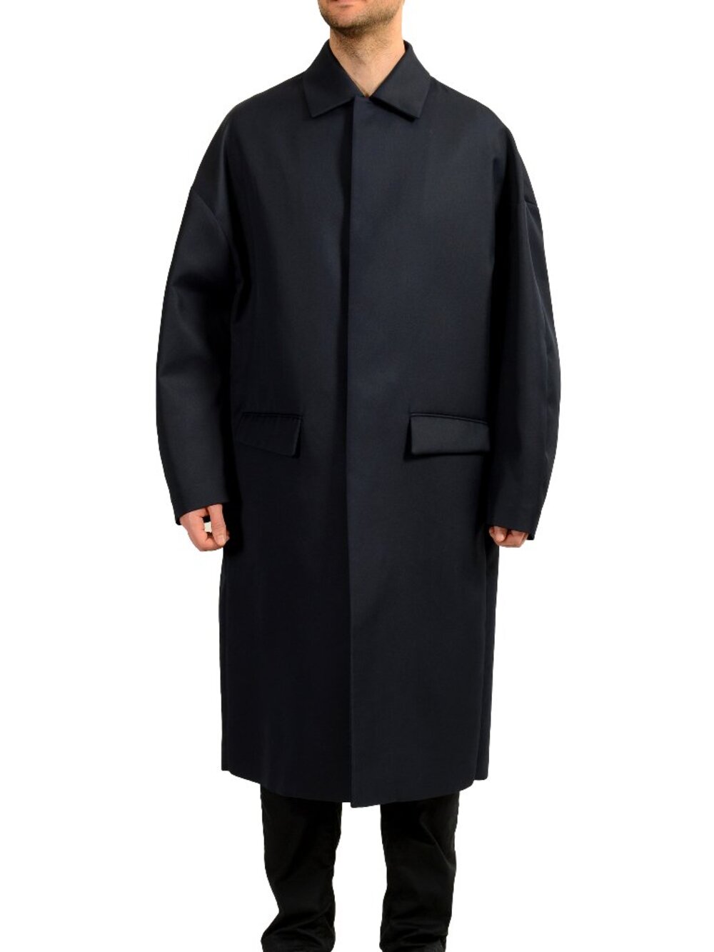 Scuderia Ferrari Men's Navy Blue Trench Coat US S IT 48